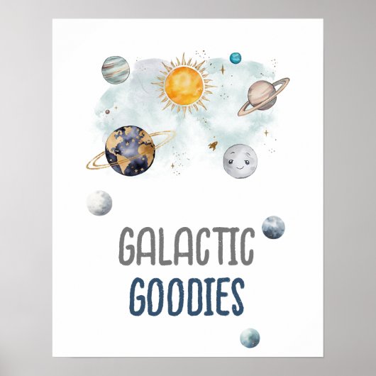Galactische Goodies Galaxy Outer Space Verjaardag Poster (Voorkant)