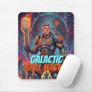 Galactische Grillmeester Grappige Sci-Fi Pop Art S Muismat