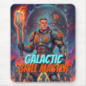 Galactische Grillmeester Grappige Sci-Fi Pop Art S Muismat (Voorkant)