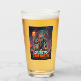 Galactische Grillmeester Retro Sci-Fi Stripverhaal Glas