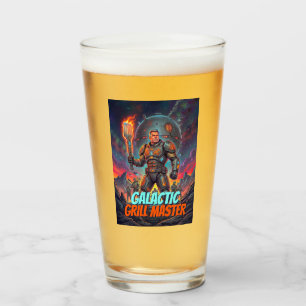 Galactische Grillmeester Retro Sci-Fi Stripverhaal Glas