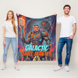 Galactische Grillmeester Vintage Sci-Fi Pop Art St Fleece Deken