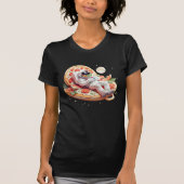 Galactische Heerlijk Astronaut op Pizza T-shirt (Voorkant)