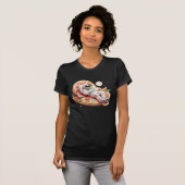 Galactische Heerlijk Astronaut op Pizza T-shirt (Voorkant volledig)
