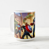 Galactische helden vechten tegen theeglas koffiemok (Voorkant links)