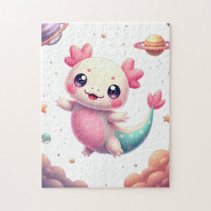 Galactische Kawaii Axolotl Ruimte Fantasie Schatti Legpuzzel