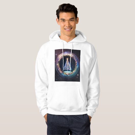 Galactische Kerst: Vakantie Hoodie met Ruimtethema (Voorkant volledig)