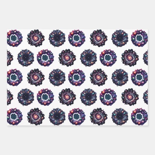 Galactische Kerst Verpakking Papieren Set – Celest Inpakpapier Vel (Voorkant)
