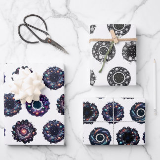 Galactische Kerst Verpakking Papieren Set – Celest Inpakpapier Vel