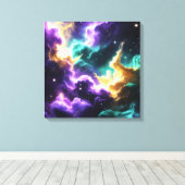Galactische kleur Storm Canvas Afdruk (Insitu (Houten vloer))