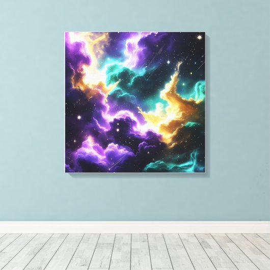 Galactische kleur Storm Canvas Afdruk (Insitu (Houten vloer))