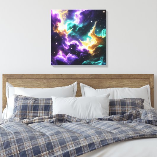 Galactische kleur Storm Canvas Afdruk (Insitu (Slaapkamer))