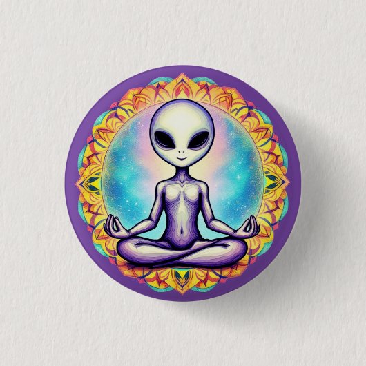 Galactische meditatie ronde button 3,2 cm (Voorkant)
