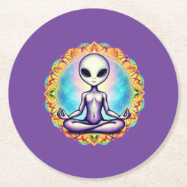 Galactische meditatie ronde kartonnen onderzetter