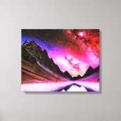 Galactische nacht verre planeet landschap canvas afdruk (Voorkant)