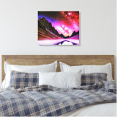 Galactische nacht verre planeet landschap canvas afdruk (Insitu (Slaapkamer))