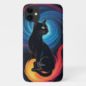 Galactische Neon Cat Mystieke Kosmische Glow Hoesj Case-Mate iPhone Case (Achterkant)