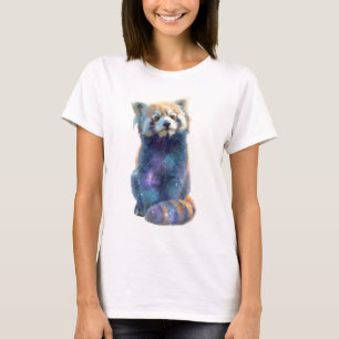 Galactische Nevel Ruimte Rode Panda Vrouwen T-shirt