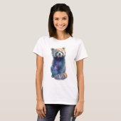 Galactische Nevel Ruimte Rode Panda Vrouwen T-shirt (Voorkant volledig)