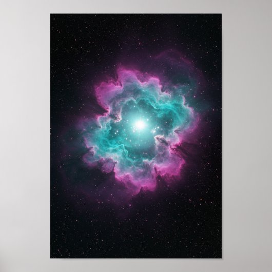 Galactische Nevel Ruimteprint Poster (Voorkant)