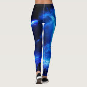 Galactische Oase: Blauwe Nebula Stellar Landschap Leggings (Achterkant)
