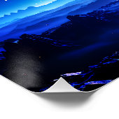 Galactische Oase: Blauwe Nebula Stellar Landschap Perfect Poster (Hoek)