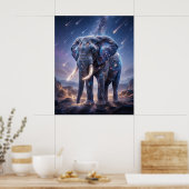 Galactische Olifant Sterrenval Hemel Poster (Keuken)