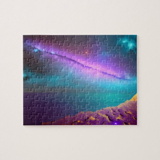 Galactische Paarse komeet schiet over de ruimte Legpuzzel (Horizontaal)