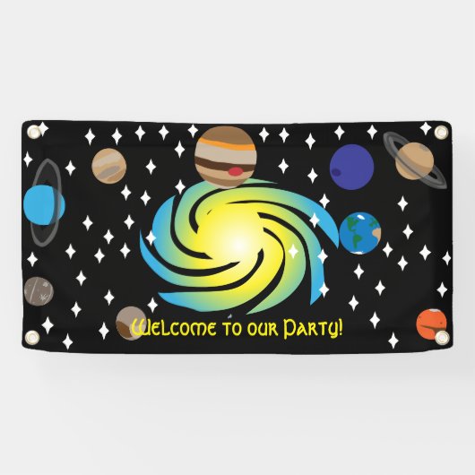 Galactische Partij Thema Spandoek (Horizontaal)