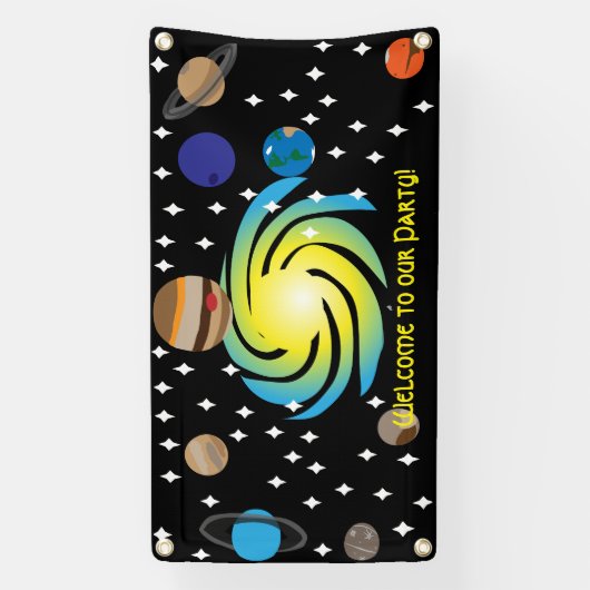 Galactische Partij Thema Spandoek (Verticaal)