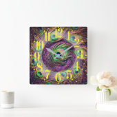 Galactische Peacock Feathers wandklok (Huis)