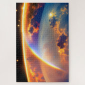 Galactische regenbogen over bewolkte aarde onder k legpuzzel (Verticaal)