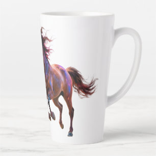 Galactische rennende neon mystieke paarden Paar Fa Latte Mok
