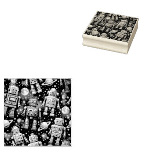 Galactische robot exploratie kosmos rubberstempel