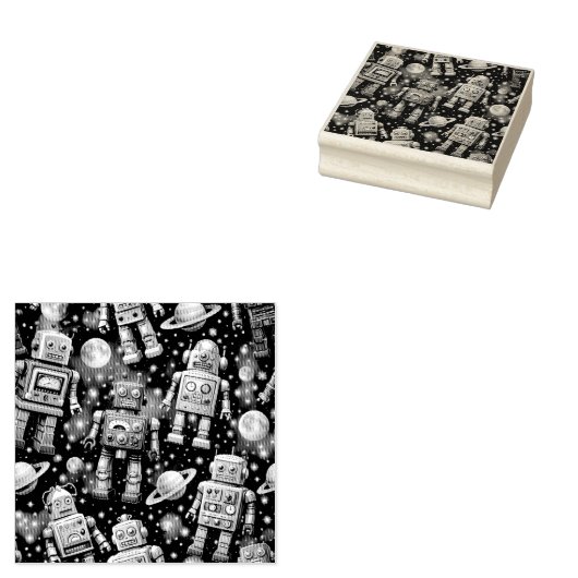 Galactische robot exploratie kosmos rubberstempel (Gestempeld)