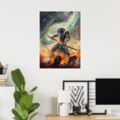 Galactische Ronin – Het Kosmische Zwaard Poster (Thuiskantoor)