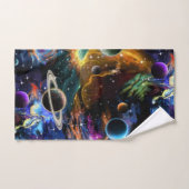 Galactische ruimte met nevel en planten bad handdoek (Handdoek)