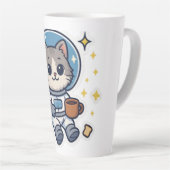 Galactische schepen - Space Cat Tea Break Latte Mok (Rechterhoek)