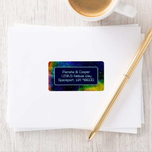 Galactische Sci-Fi bruiloft Adresetiketten Etiket (Insitu)