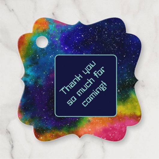 Galactische Sci-Fi bruiloft Bedankjes Labels (Voorkant)