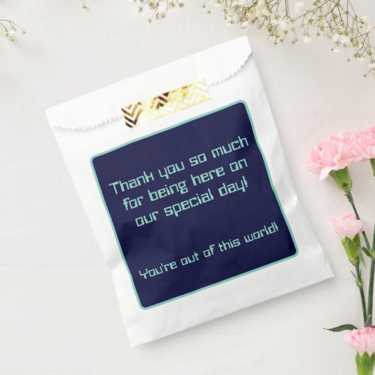 Galactische Sci-Fi bruiloft Bedankzakje (Gezegeld)