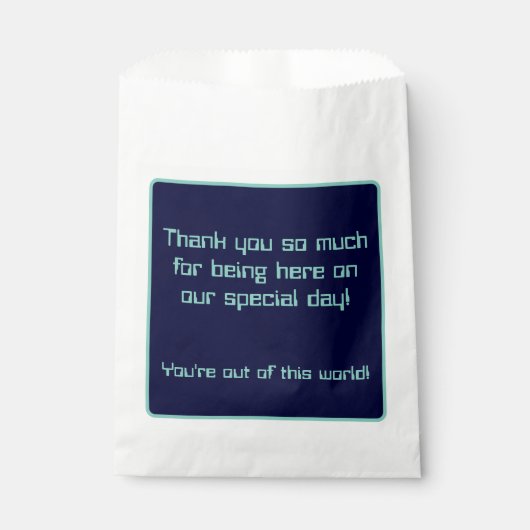 Galactische Sci-Fi bruiloft Bedankzakje (Voorkant)