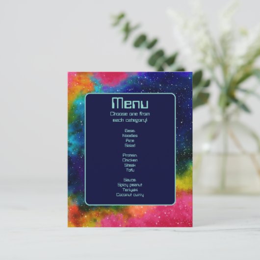Galactische Sci-Fi Bruiloft Menu (Staand voorkant)