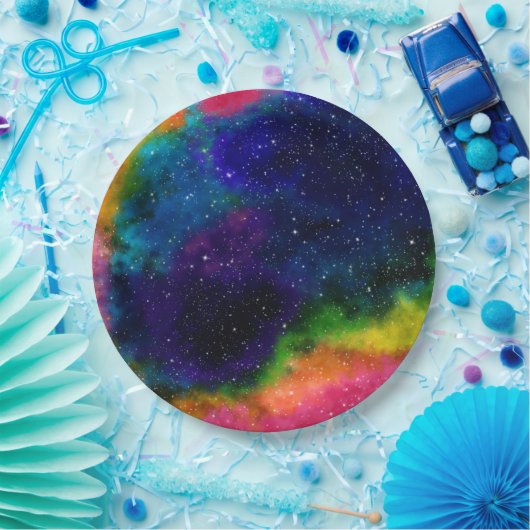 Galactische Sci-Fi bruiloft Papieren Bordje (Feest)