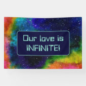 Galactische Sci-Fi bruiloft Spandoek (Horizontaal)