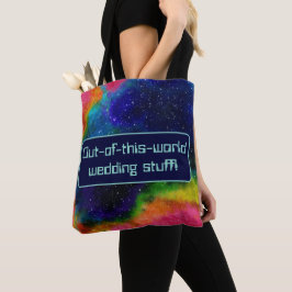 Galactische Sci-Fi bruiloft Tote Bag