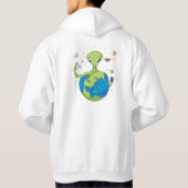 Galactische Selfie Explorer - Minimalistische Alie Hoodie (Achterkant)