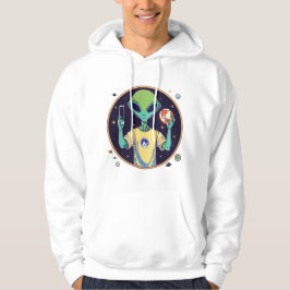 Galactische Selfie Explorer - Minimalistische Alie Hoodie