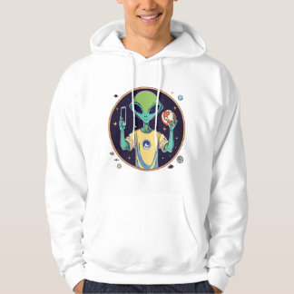 Galactische Selfie Explorer - Minimalistische Alie Hoodie