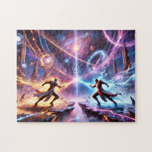 Galactische Showdown Kosmische Duël Ruimtema Thema Legpuzzel